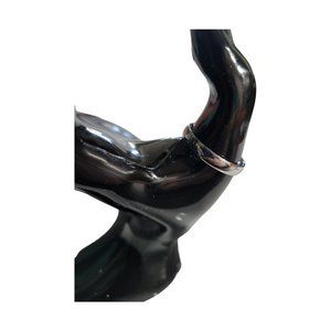 Men's Silver Tone Domed Ring - Band Size 10 Wedding Friendship Casual Promise